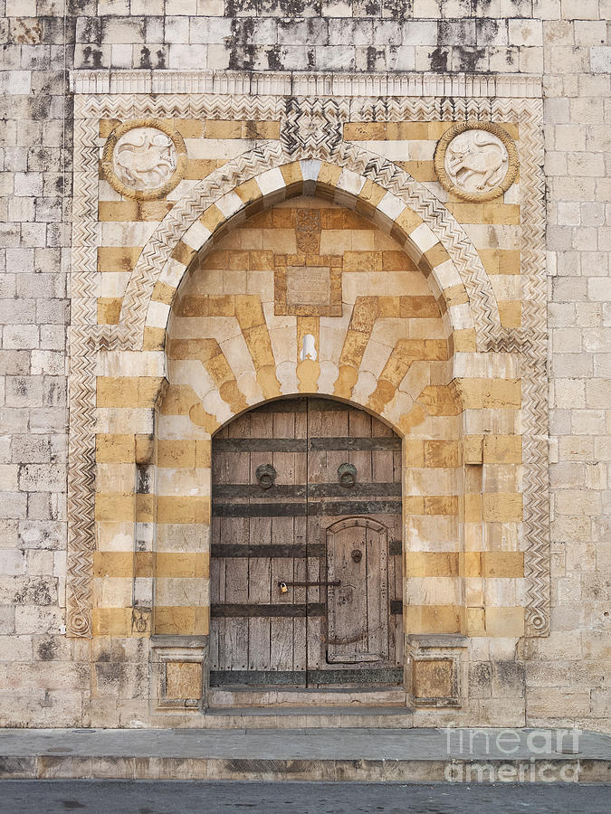 Architecture Photograph - Church Door In Beirut Lebanon by JM Travel Photography