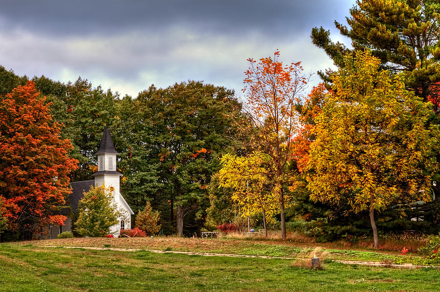 Church In Autumn Colors Photograph by Richard Gregurich