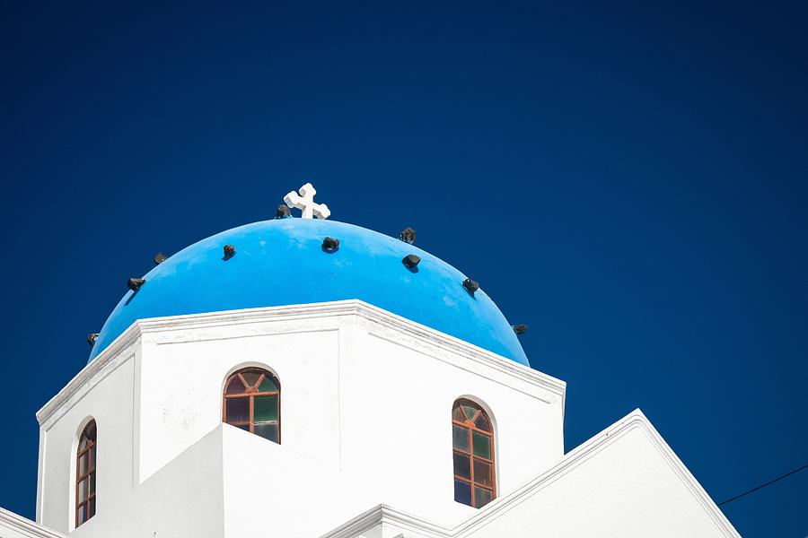 Greek Photograph - Church in Imerovigli Santorini by Bjoern Kindler
