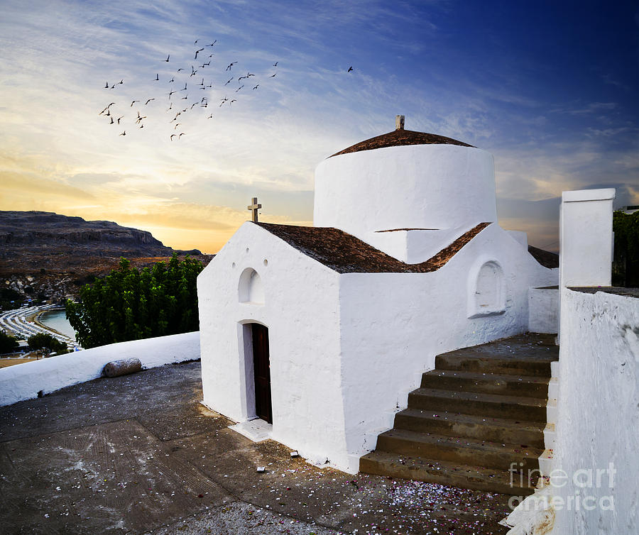 Church in Lindos Rhodes Photograph by Jelena Jovanovic
