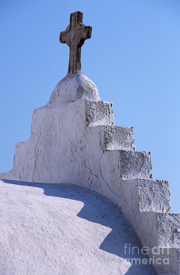 Shower Curtains Photograph - Panagia Paraportiani church in Mykonos by George Atsametakis