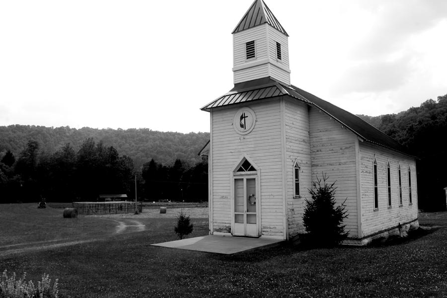 Church in the Country BW Photograph by Dale Bradley