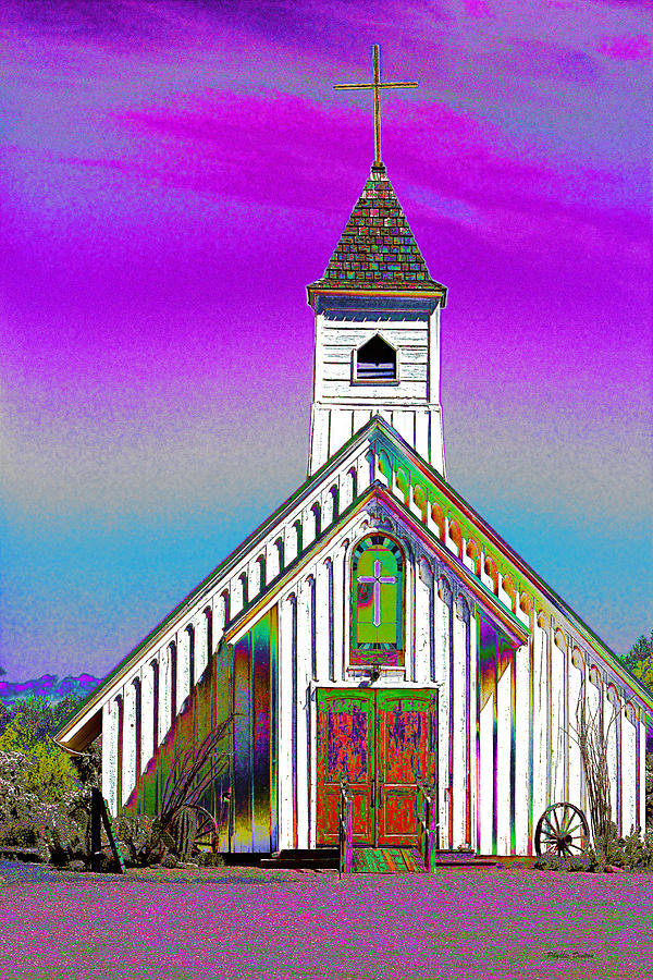 Church In The Desert Pop Art Photograph by Phyllis Denton