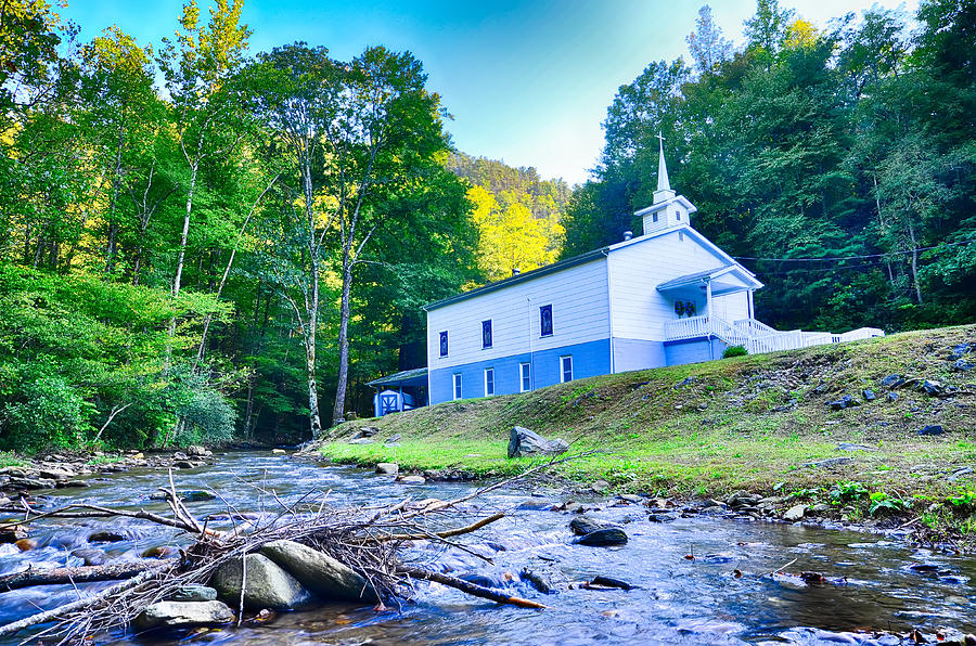 Church In The Mountains By The River Photograph by Alex Grichenko ...