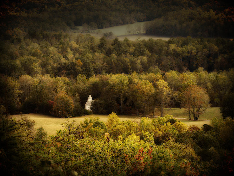 Fall Photograph - Church in the Wildwood  by Terena Boone