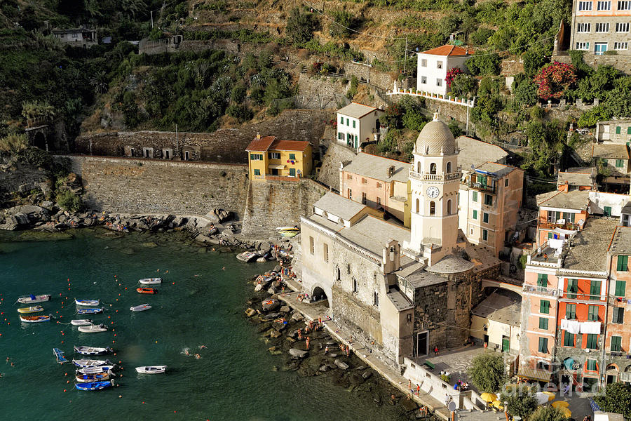 Cinque Terre National Park Photograph - Church in Vernazza  by George Oze