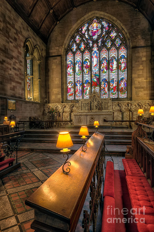 Architecture Photograph - Church Lamps by Adrian Evans