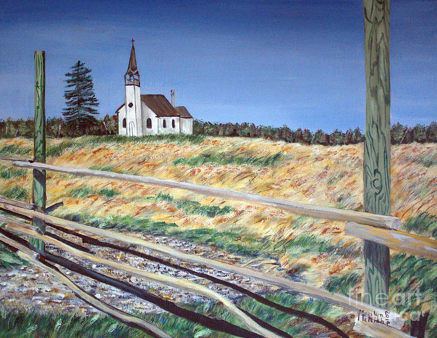Church Meadow Painting by Marilyn McNish