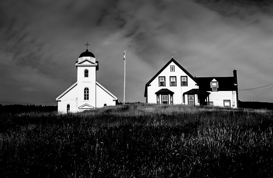 Black And White Photograph - Stella Maris Church Creignish Nova Scotia by Tom Wilder