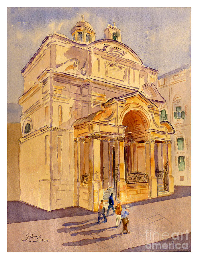 Church of St Catherine of Italy Valletta  Painting by Godwin Cassar