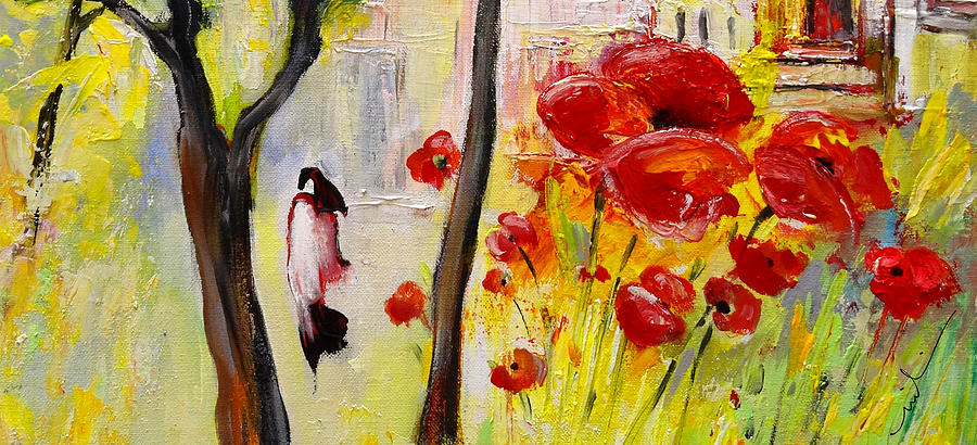 Church of The Blood Red Poppies 02 Painting by Miki De Goodaboom