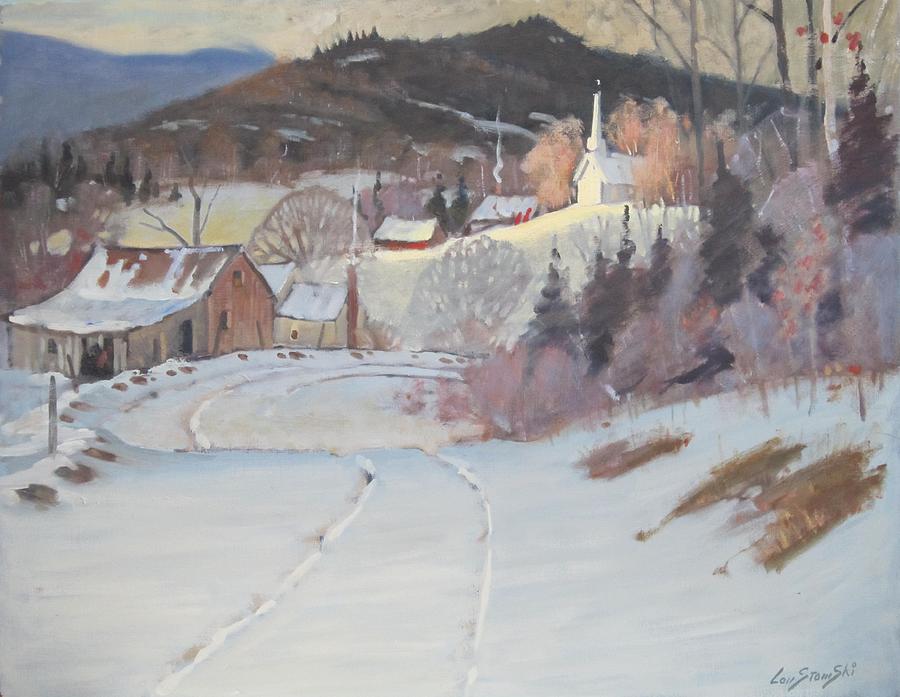 Church On The Hill Painting by Len Stomski