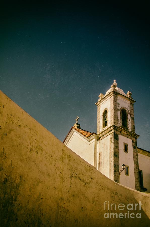 Vintage Photograph - Church over Wall by Carlos Caetano