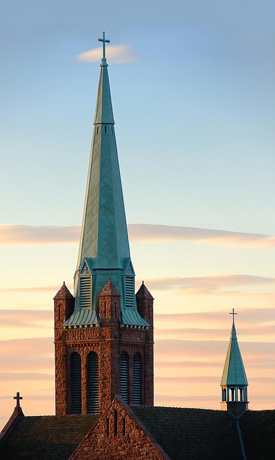 Church Spire at Days End Photograph by Jim Hughes