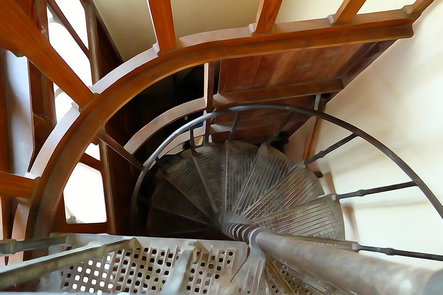 Spiral Photograph - Church Stairs by Norma Brock