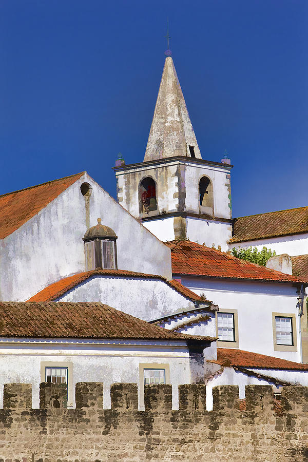 Church Steeple of the Medieval Village of Obidos Photograph by David Letts