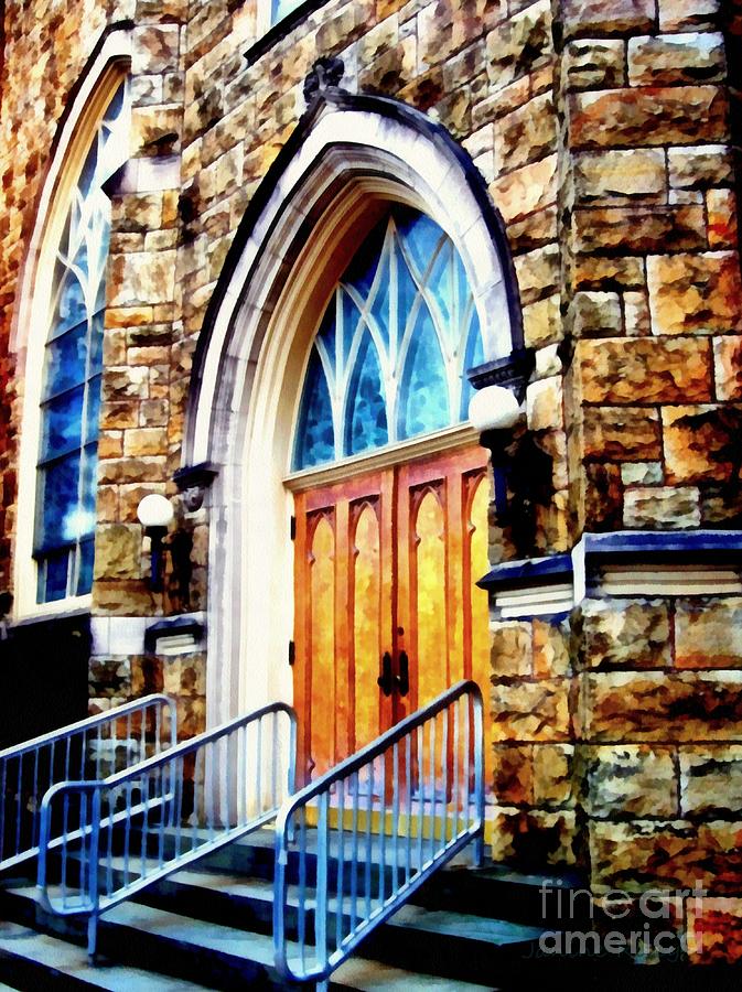 Architecture Photograph - Church - Step right in  by Janine Riley