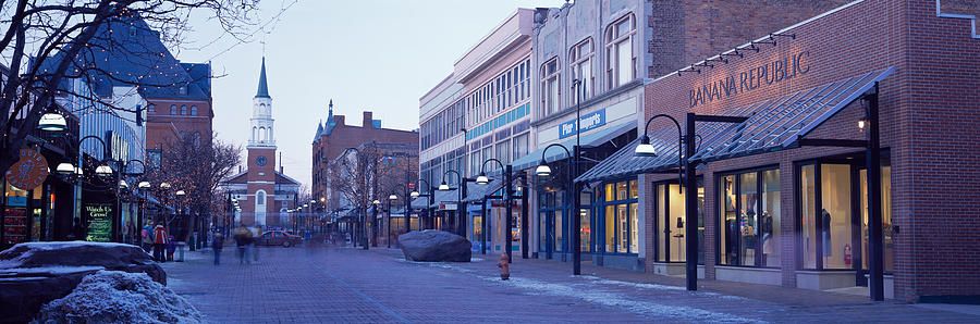 Winter Photograph - Church Street, Burlington Vermont, Usa by Panoramic Images