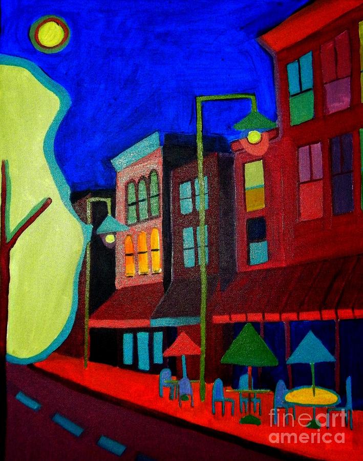 Landscape Painting - Church Street Cafe Burlington VT by Debra Bretton Robinson Landscape Painting - Church Street Cafe Burlington VT by Debra Bretton Robinson