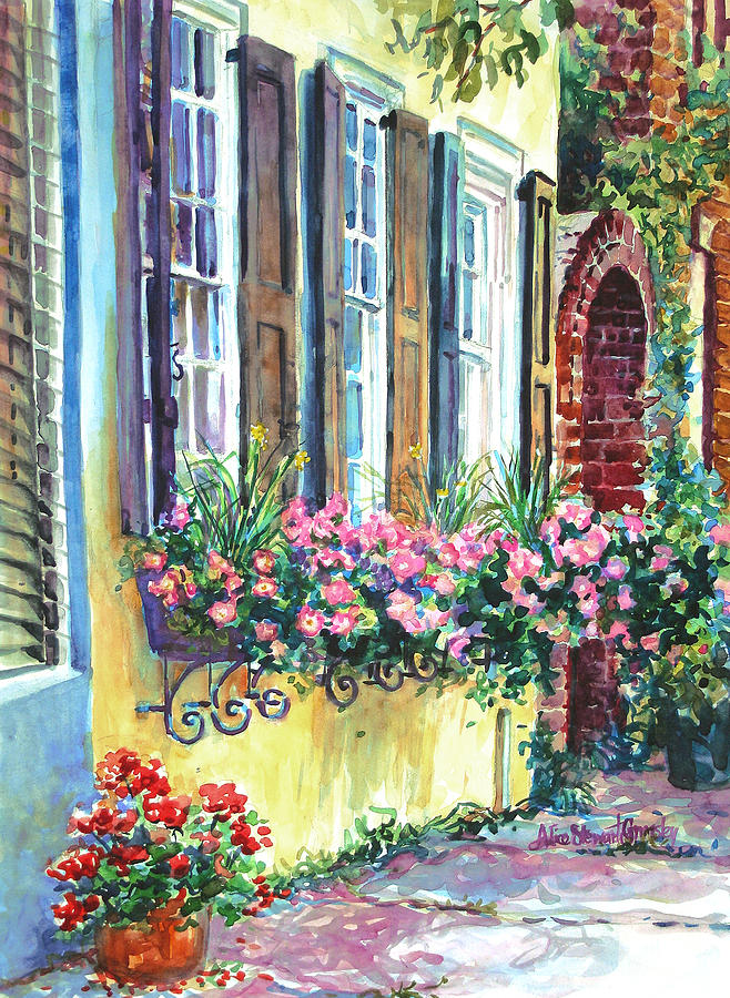 Flower Painting - Church Street Textures by Alice Grimsley