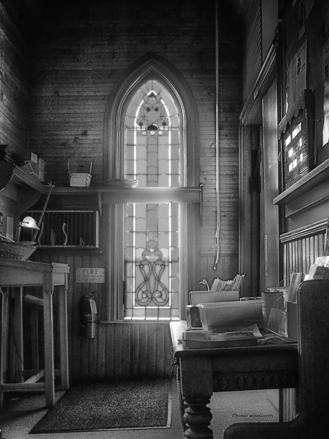 Black And White Photograph - Church Vestibule in Black and White by Thomas Woolworth