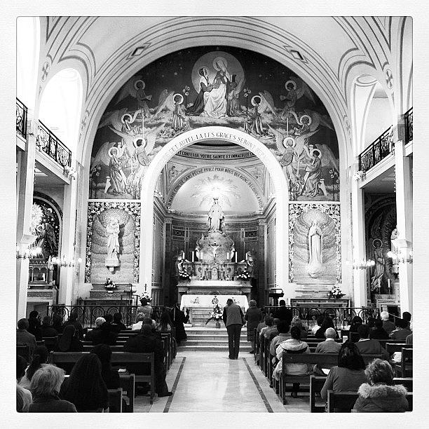 Paris Photograph - #church #virgin #light #prayers #paris by Caesar Gergess