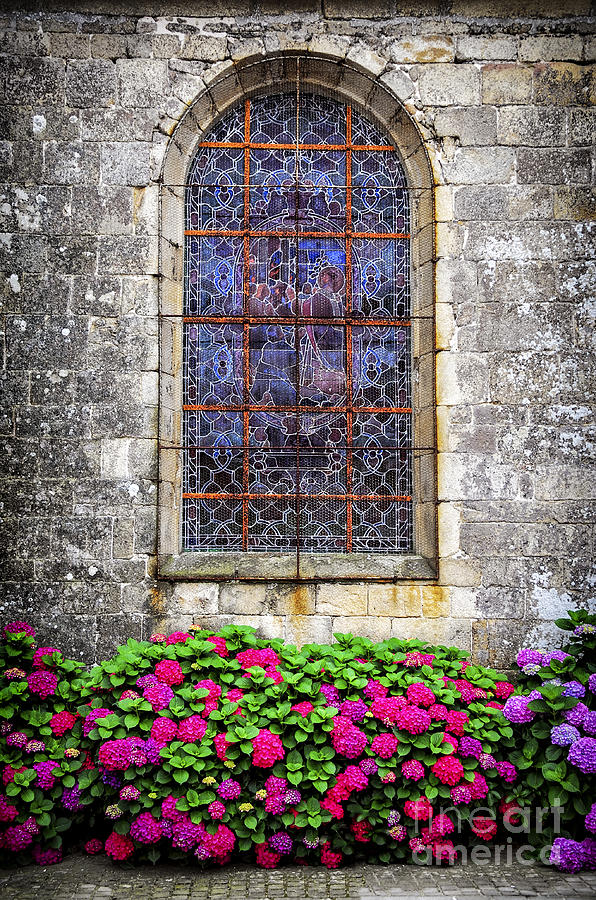 Church window in Brittany Photograph by Elena Elisseeva
