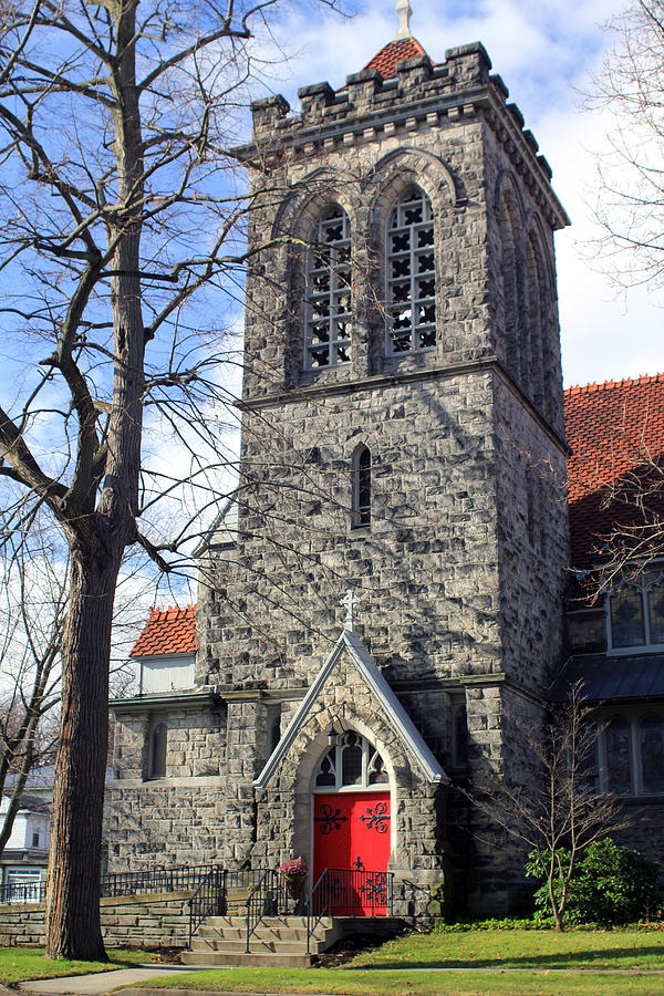 Church with Red Door Photograph by Jennifer Robin