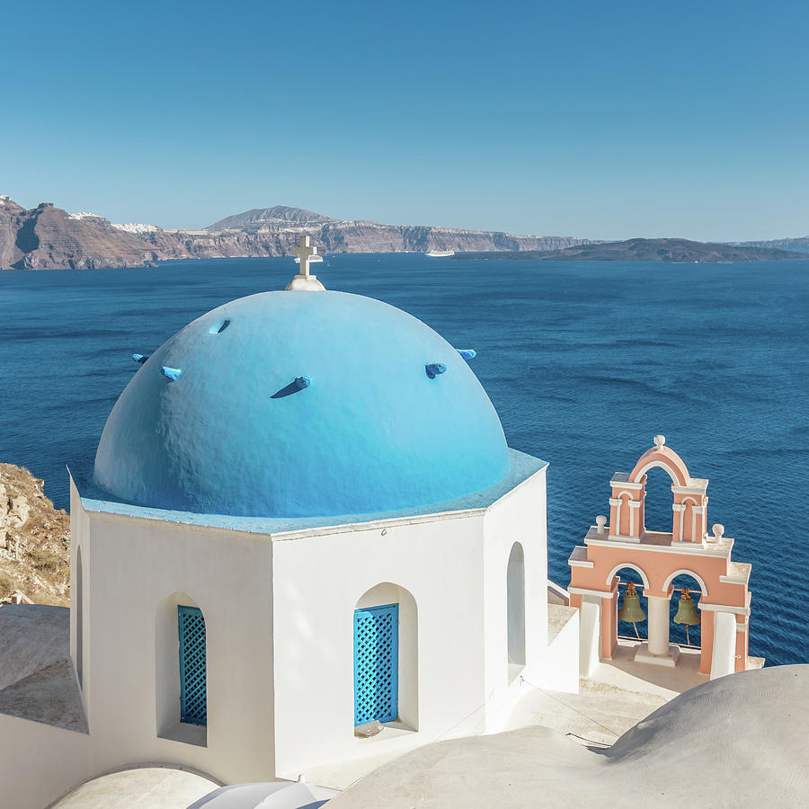 Church With View Over Santorini Photograph by Mlenny