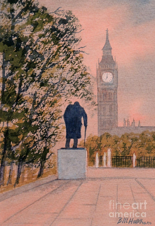 Churchill and Big Ben Painting by Bill Holkham