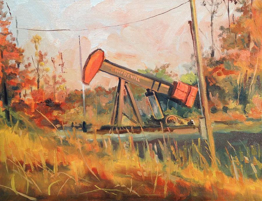 Sunset Painting - Churchill Pump Jack by Spencer Meagher