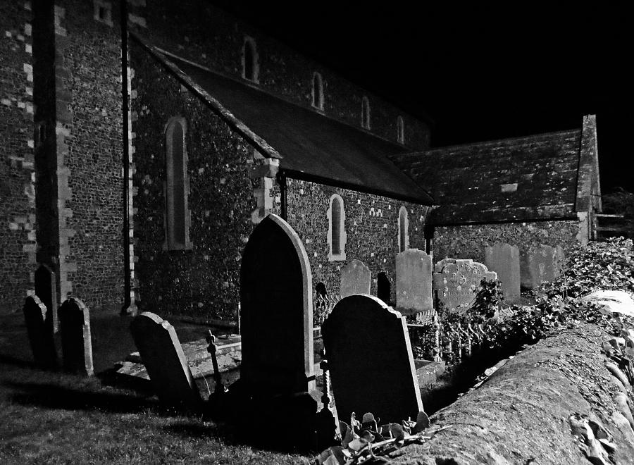 Churchyard Monochrome Photograph by John Topman