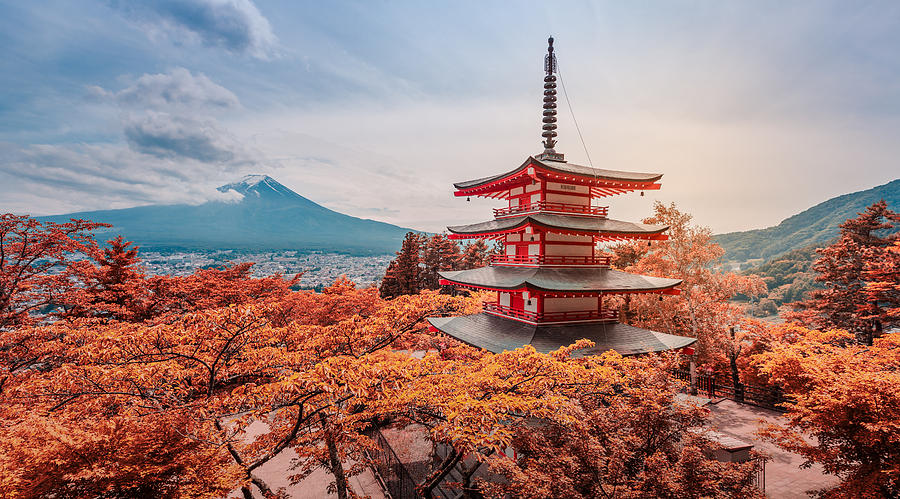 Chureito Pagoda and Mt.Fuji at sunset Photograph by TwilightShow Chureito Pagoda and Mt.Fuji at sunset Photograph by TwilightShow