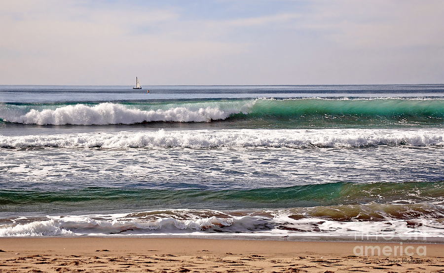 Beach Photograph - Churning Surf at Monterey Bay by Susan Wiedmann