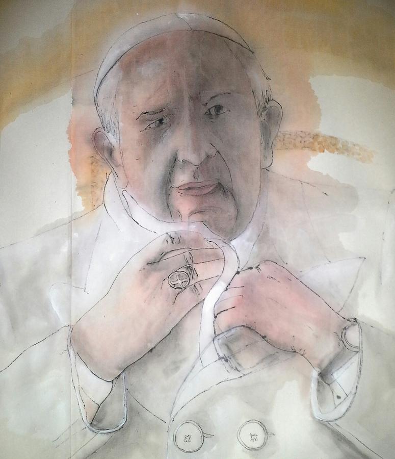 ciao Italy and Pope Francis album Painting by Debbi Saccomanno Chan