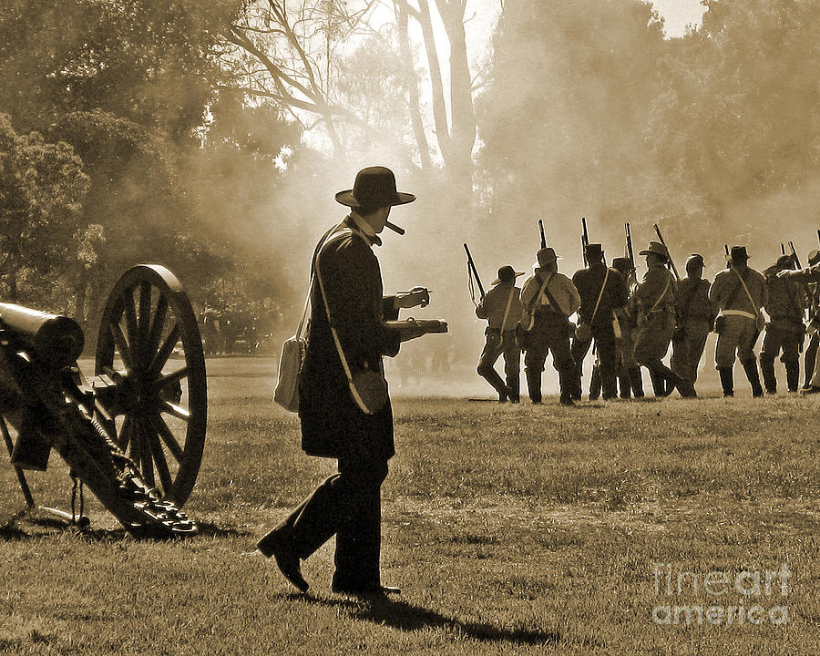 Cigar Man - U.S. Civil War reenact Photograph by Cheryl Del Toro