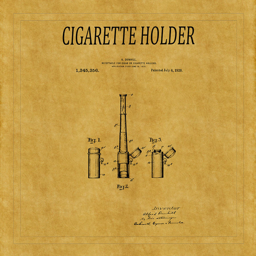 Cigarette Holder Patent 1 Photograph by Andrew Fare