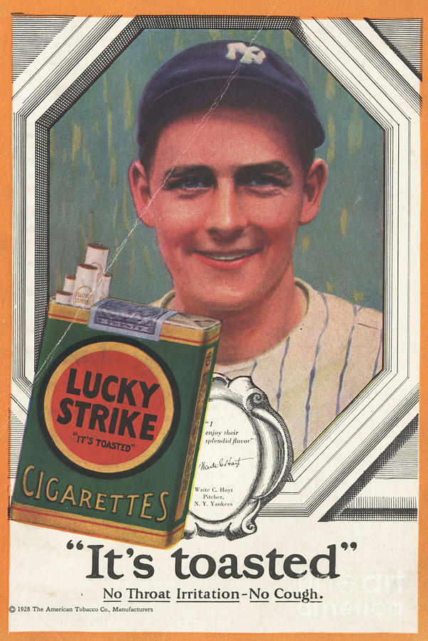 Cigarette Lucky Strike Baseball Poster Photograph by Action