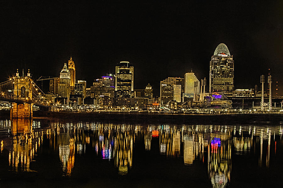Cincinnati After Dark Photograph by Michael J Samuels