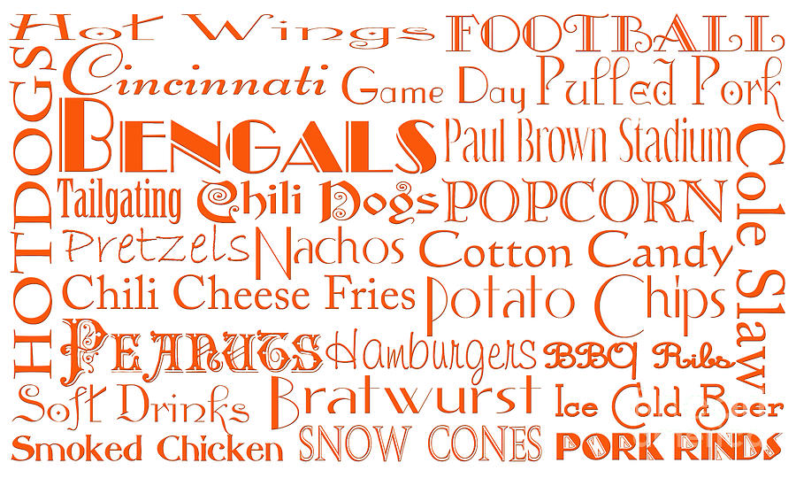 Cincinnati Bengals Game Day Food 1 Digital Art by Andee Design