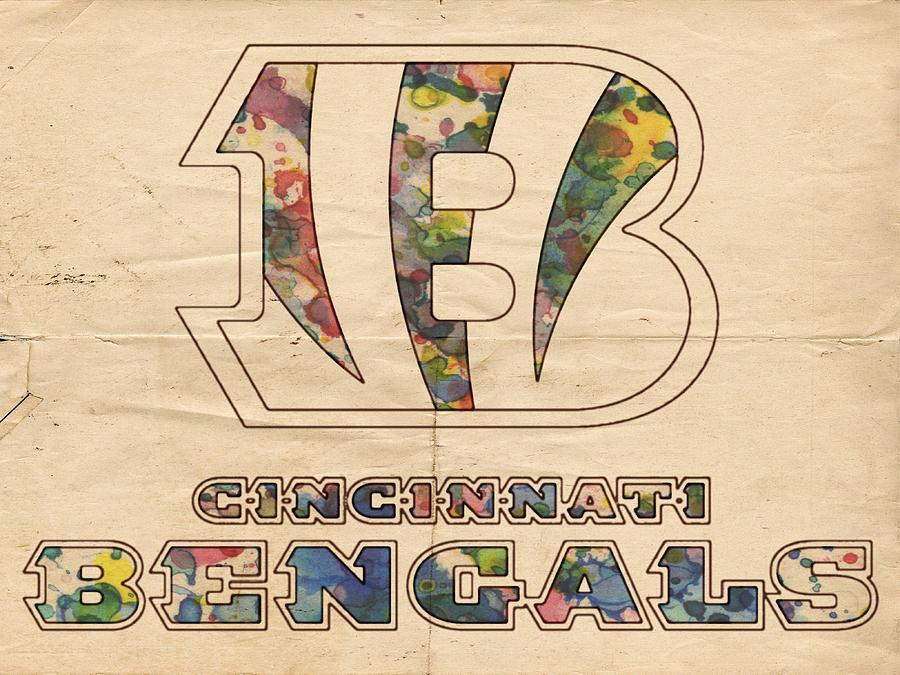 Cincinnati Bengals Logo Vintage Painting by Florian Rodarte - Pixels