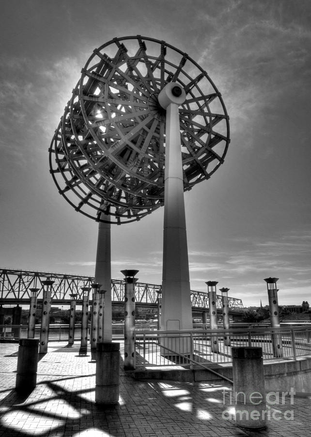 Cincinnati Big Wheel BW Photograph by Mel Steinhauer