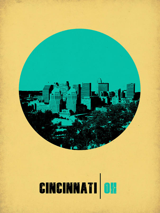 Cincinnati Digital Art - Cincinnati Circle Poster 2 by Naxart Studio