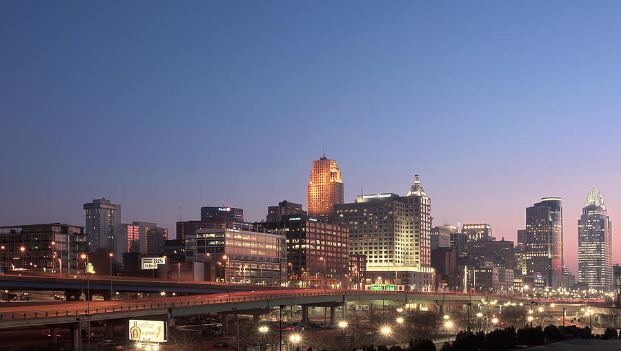 Cincinnati in Morning Twilight Photograph by Keith Allen - Fine Art America