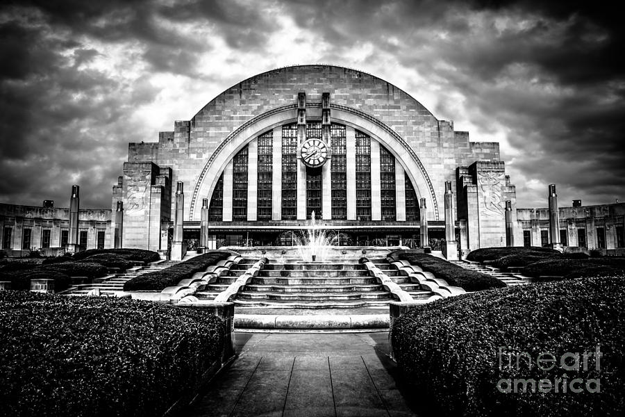 Cincinnati Museum Center Black and White Picture Photograph by Paul Velgos