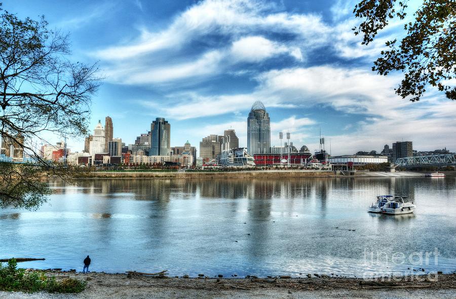 Cincinnati Photograph - Cincinnati On The Ohio River by Mel Steinhauer