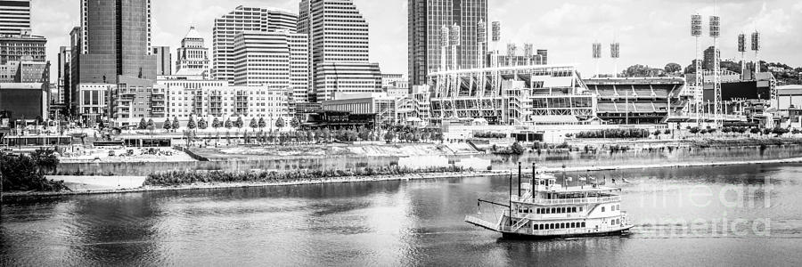 Cincinnati Panoramic Picture in Black and White Photograph by Paul Velgos
