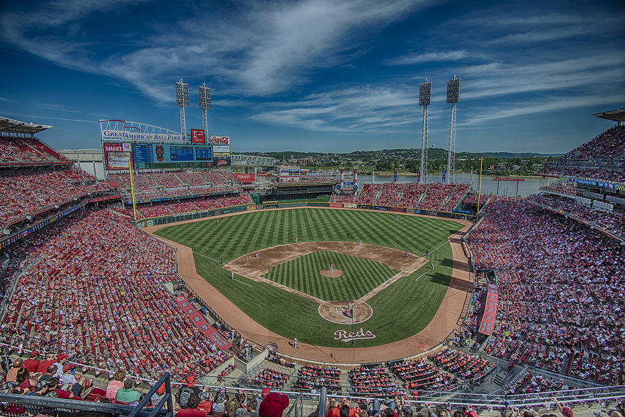 Cincinnati Reds Photograph - Cincinnati Red Great American Ballpark HDR by David Haskett II