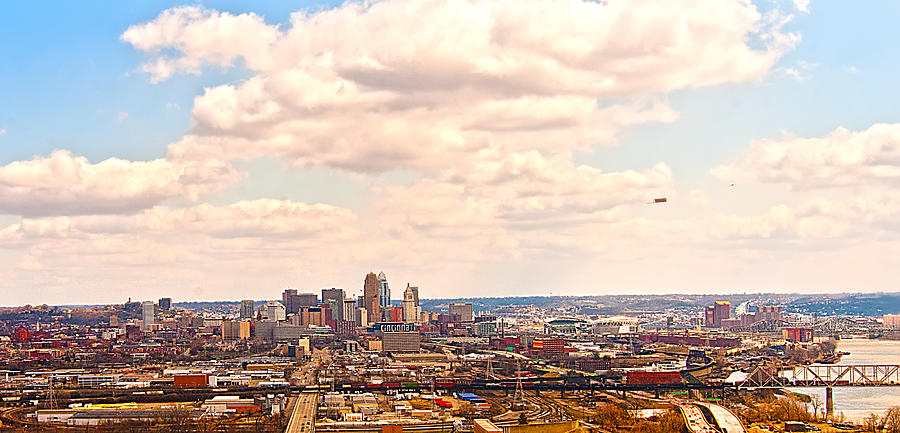 Cincinnati Skyline from West Photograph by Randall Branham