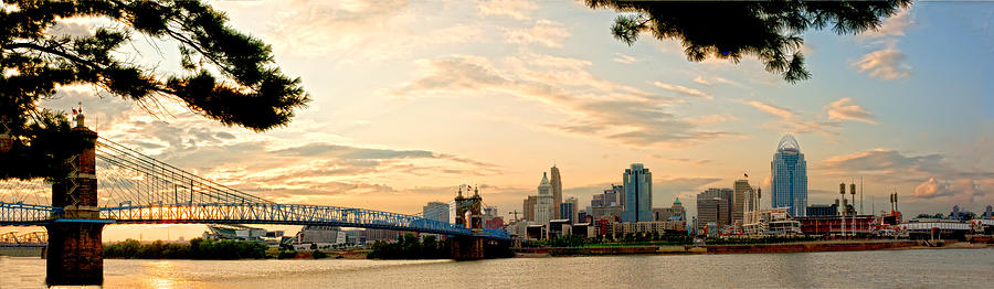 Cincinnati Sunset Panorama Photograph by Randall Branham